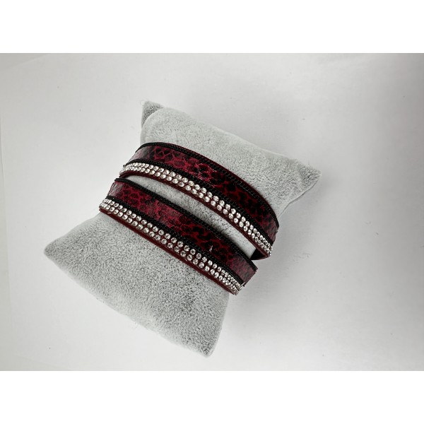 Bordo Desenli Bileklik